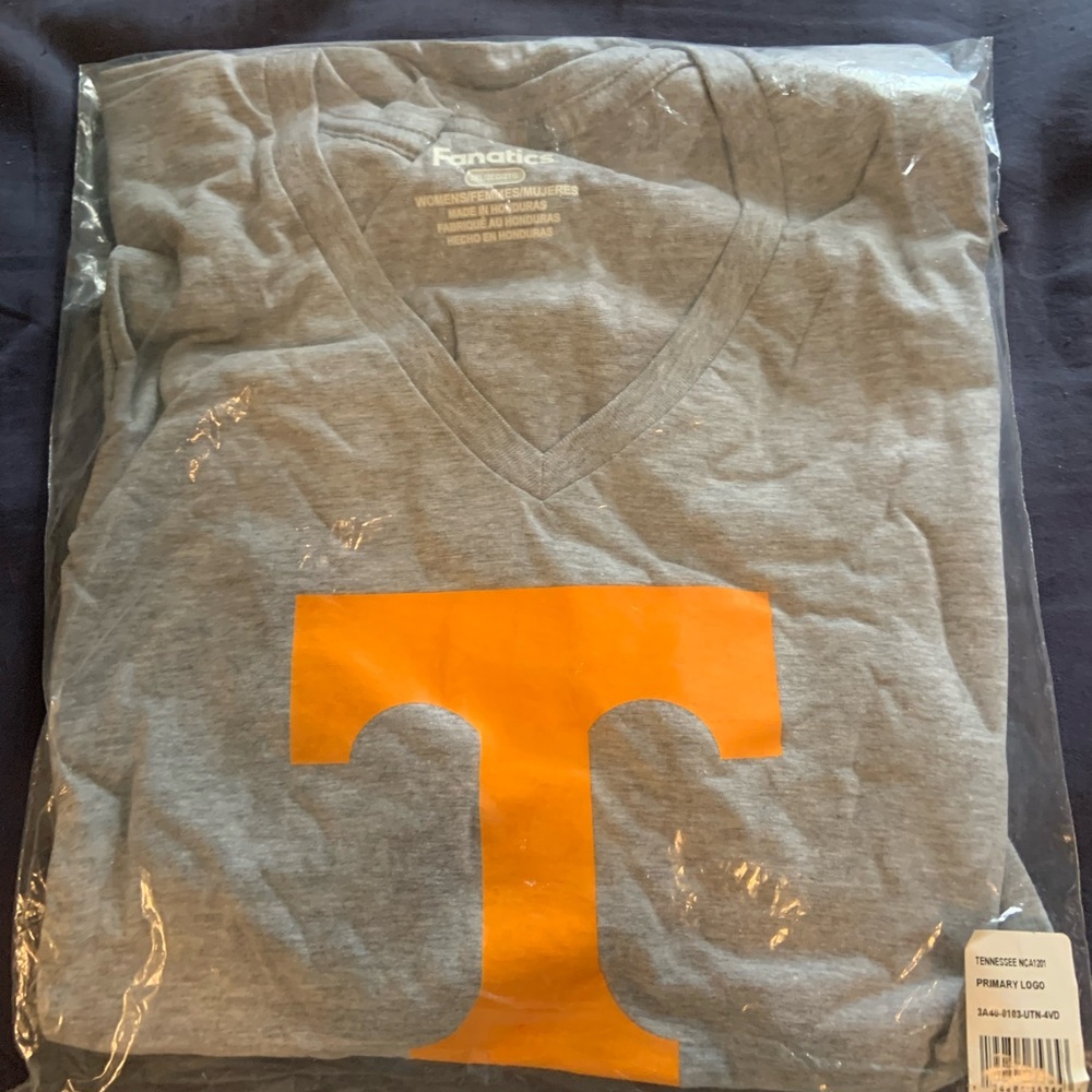 Fanatics Heather Gray T-Shirt with Orange Accent